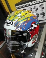 HELM ARAI RAM4 COPY SCOOT RUSSEL WHITE SNI UKURAN ALLSIZE MERK SCOTT