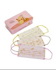 <台灣代購>  迪士尼小熊維尼跳跳虎成人平面口罩附收納鐵盒