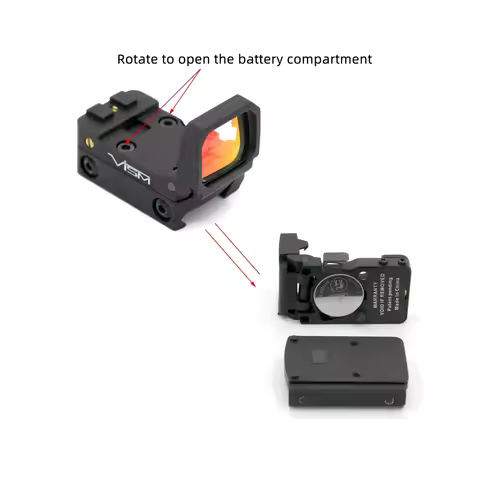 New Metal VISM Flip Up 3MOA Red Dot Sight Reflex Optic Scope for MOS Glock Mount Base or Slide Cut A