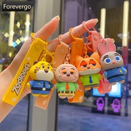 FOREVERGO Anime Zootopia 2 Figure Cute Kawaii Animal Keychain Key Ring Bag Charm for Backpack Purse 