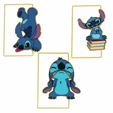 Cute Stitch Metal Bookmark Kawaii Cartoon Ohana Means Family Lilo & Stitch Bookmarks for Girls Boys 