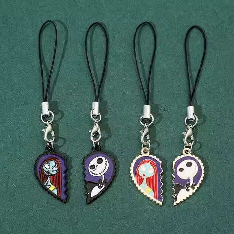 Disney Nightmare Before Christmas Keychain Cartoon love Jack Sally Keychain Christmas Couple Backpac