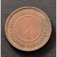 Duit Syiling Straits Settlements 1/4 Cent 1899