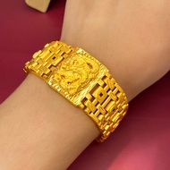 [Preferred] Premium Brass Gold-Plated Male Boss Sand Gold Bracelet Domineering Dragon Watch Bracelet