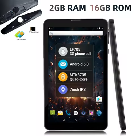 New 7" Android 6.0 GSM LF705 3G Phone Call Tablet PC MTK8735 Quad Core CPU 2GB RAM 16GB ROM 1024x600