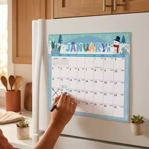 18 Monthly 2027 Magnetic Fridge Calendar Removable Tear Off Pages Refrigerator Calendar with Corner