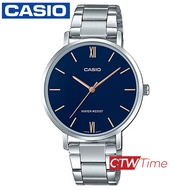 CASIO Standard นาฬิกาข้อมือผู้หญิง สายสแตนเลส รุ่น LTP-VT01D-2BUDF (หน้าปัดสีน้ำเงิน)