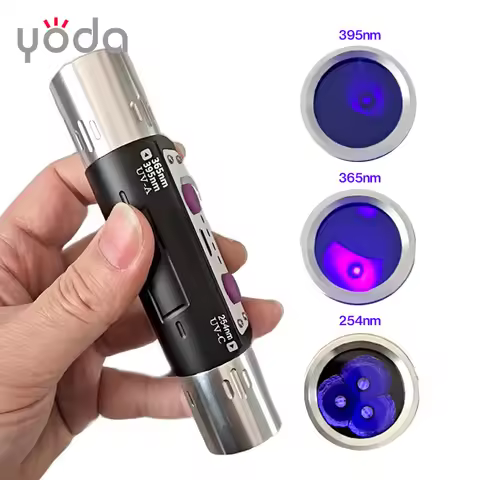 Longwave & Shortwave UV Lamps 365nm 395nm 254nm Minerals Phosphor Detector UVA UVC Blacklight LED Fl