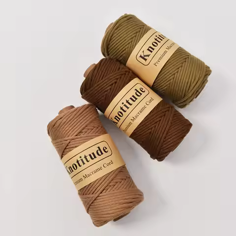 KNOTITUDE Braided Poly Cotton Cord 3mm×100 Yards Natural Macrame Cotton Cord for Handmade Plant Hang