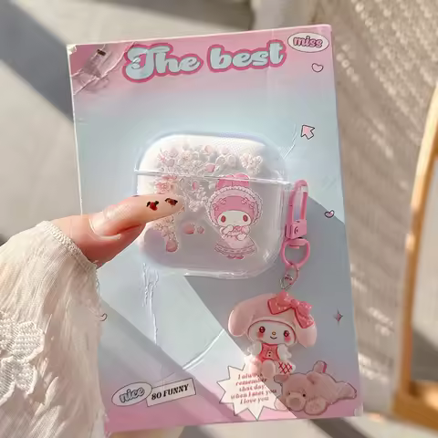 Cute Kuromi My Melody Earphone Case For Airpods 1 2 3 4 Pro 2 3 Wireless Bluetooth Headset Protectiv