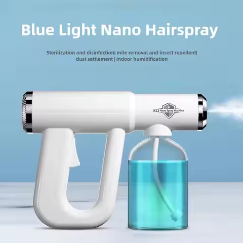 Blue Light Nano Hairspray 300ML USB Rechargeable Barber Sprayer Bottle Wireless Steam Gun for Groomi