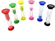 yueton Hourglass 6Pcs Sand Timer Colorful Plastic Sandglass Hourglass Sand Clock Timer For Kid Time 