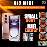 Handphone Murah Android 14 R12 Mini 4.0 Inch HD 4GB RAM 64GB ROM Dual SIM 4G LTE Unlocked Fast Charg