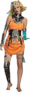 Women's Game Cosplay Costume Chthonic Goddess Orange Dress with Waistband and Collar Decoration