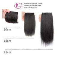 Ryuuta Wig Extension Clip Penebal Rambut Asli 10 cm 15 cm 25 cm - 10 cm, Light Brown