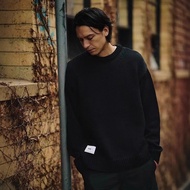 WTAPS Retro Round Neck Sweater Men's Autumn Winter Youth American Style Street Wear Sweater Pullover