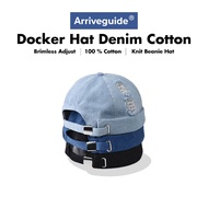 Arrive Guide Docker Hat Denim Cotton Cap Adjustable Skull Cap Viral Kopiah Fashion Multi Color 1PC