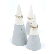 Jewelry Display Stand Display Cone-Shape Jewelry Holder Ring Stand Concrete Marble Ring Holder