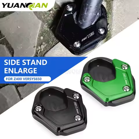 For Kawasaki Versys650 Ninja 400 Z400 ZH2 KLX125 KLX230 Motorcycle CNC Side Stand Enlarge Extension 