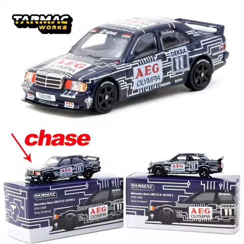 Tarmac Works 1:64 TW Mercedes-Benz 190E 2.5-16 EVO 1 DTM 1989 alloy car model Chase