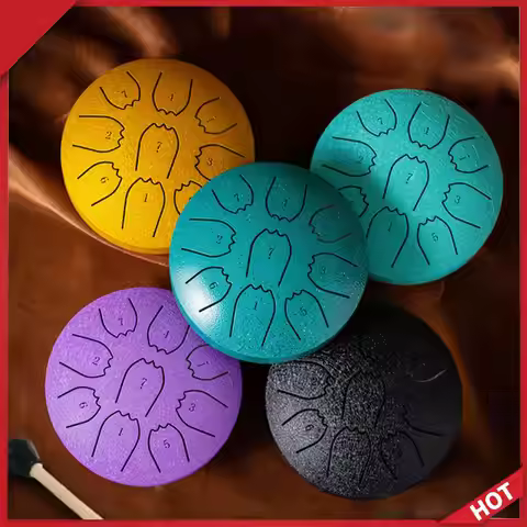 Rain Drum 4 Inch 9 Notes Waterproof Rain Chime Ethereal Hand Pan Ideal for Yoga & Prenatal Education