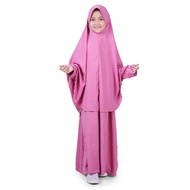 Yuli Set | Baju Muslim Anak Perempuan Gamis Syari Polos Wolly Crepe