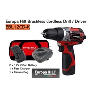 Europa Hilt EBL12CD-K 12V 35Nm Brushless Cordless Drill / Driver ( New Model )