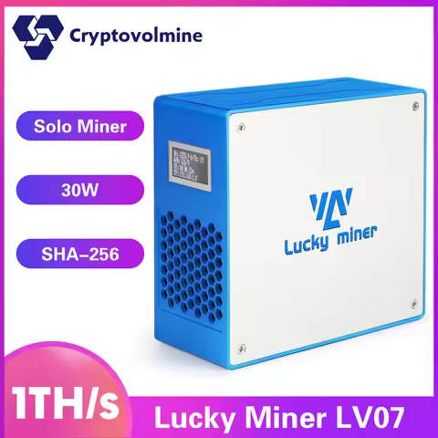 Lucky Miner 1TH/S Bitcoins Miner Solo Miner LV07 SHA-256 Asic Chip Low Noise Lottery Crypto Miner BT