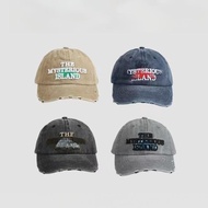 Iceland Embroidered Pure Cotton Baseball Cap Korean Style Washed Dad Hat