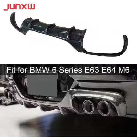 for BMW 6 Series E63 E64 M6 2006 - 2010 Carbon Fiber Rear Lip Bumper Guard Spoiler FRP Rear Lip Diff