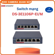 Bộ chia HIKVISION4-Port Fast Ethernet Smart PoE Switch DS-3E1106P-EI/M -Kho camera