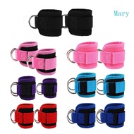 Mary 1Pair Double D Rings Ankle Cuffs Legs Strength Training Brace Cable Attachments