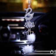 GANTUNGAN Swarovski Swan Limited Edition Premium Luxury Car Middle Mirror Flower Car Mirror Hanger