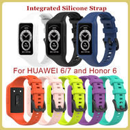 （จัดส่งจากกรุงเทพ ）สายนาฬิกาซิลิโคนสำหรับ Huawei Band 6/7/Honor Band 6 สายนาฬิกาซิลิโคนที่มีสไตล์และทนทานสำหรับ