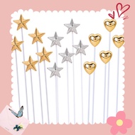 HOT HOT HOT Set of 5 3D star heart iron sticks for birthday cake decoration, star heart iron sticks