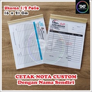{PROMO MURAH} Cetak Nota bon custom 2 play nama toko sendiri 2 rangkap ukuran 1/2 folio Nota laundr