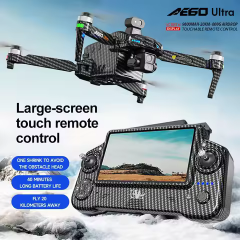 AE60 Ultra GPS Drone Profesional 8K HD Camera 3-axis gimbal Aerial Photography 12KM Obstacle Avoidan
