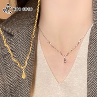 JOJO COCO 2025 New Corrugated Water Drop Necklace Fashionable Exquisite Pendant