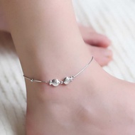 Original S925 Sterling Silver Jewelry Romantic Fish Anklet Korean Version Fresh Kissing Clownfish An