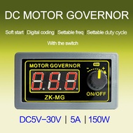 DC 5-30V 5A 150W PWM DC Motor Speed Controller Governor Duty Cycle Frequency Speed Encoder 1KHz~99KH