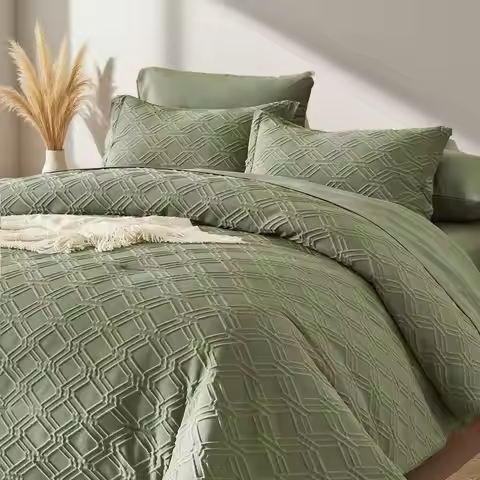7pcs Simple And Stylish Embossed Comforter Sets Queen, 100% Polyester Lightweight Comfortable Summer