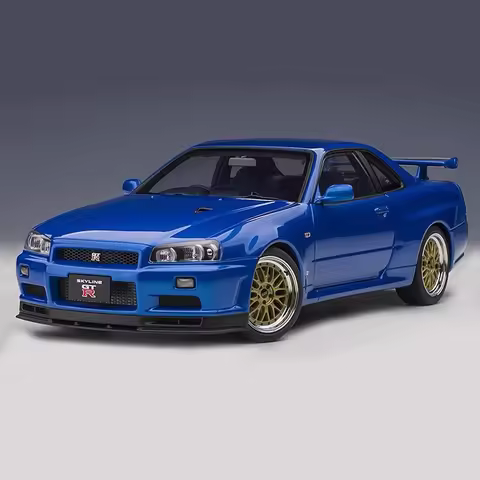 Large Size 1:18 GTR GT-R R34 Skyline Ares Alloy Sports Car Model Diecasts Metal Racing Car Vehicles 