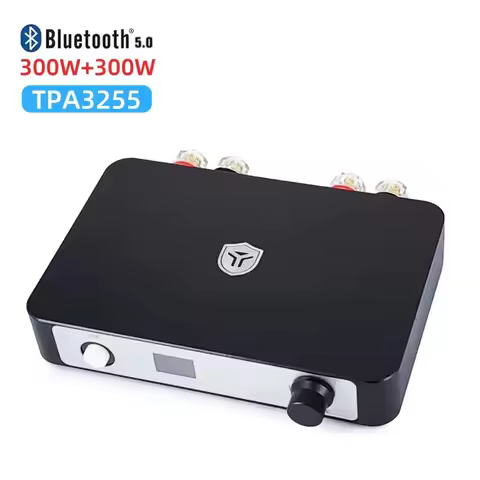 HIFI Mini Bluetooth 5.0 TPA3255 Class D Power Amplifier 2.0 Audio Amplifier 300Wx2 600W DSP Control 