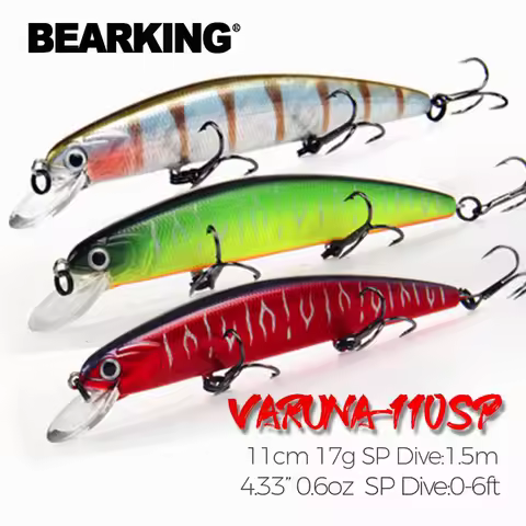 Bearking M109 11cm 17g Dive 1.5m super weight system long casting SP minnow New model fishing lures 