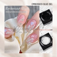 Embossed glue gel 3d nail art embossed gel painting embossed glue gel chrome design nail painting 3d