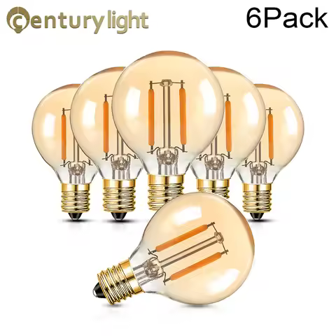 6PCS Vintage Globe Led Replacement Bulbs G40 1.5W Equal to 15Watt Incandescent Lamp E14 2200K Dimmab