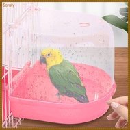 เซอร์ลี่กรงนกแก้วอุปกรณ์กรงนกคอกคาทีลอ่างอาบน้ำนกแก้วกล่องฝักบัวอาบน้ำ