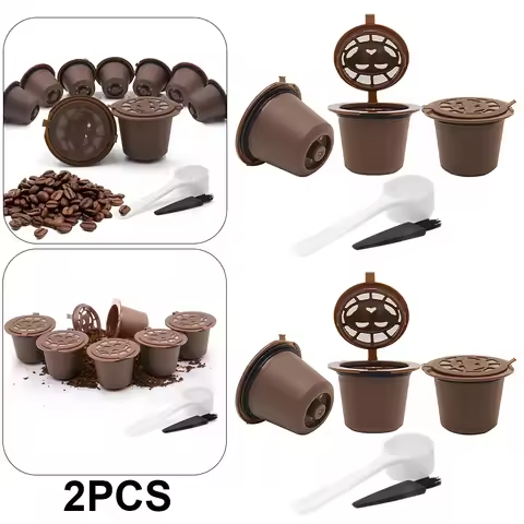 6Pcs Refillable Reuse Coffee Capsule Filters for Nespresso Machine (Coffee)
