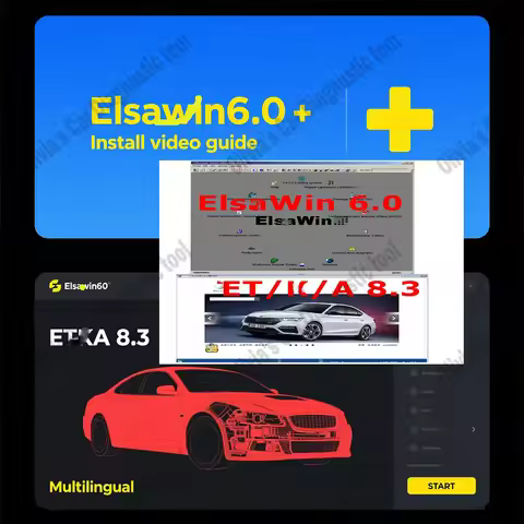 Etka 8.3 obd2 scanner with ELSAWIN 6.0 maintenance software group vehicle electronic parts catalog, 