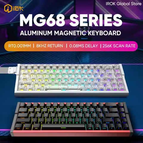 IROK MG68 Ace MG68 Plus MG68 MAX Mecha Wired Aluminum Magnetic Gaming Mechanical Keyboard 60% Wirele